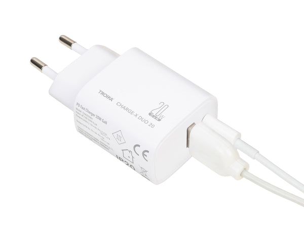 Troika CHARGE-X DUO 20 European Travel Charger