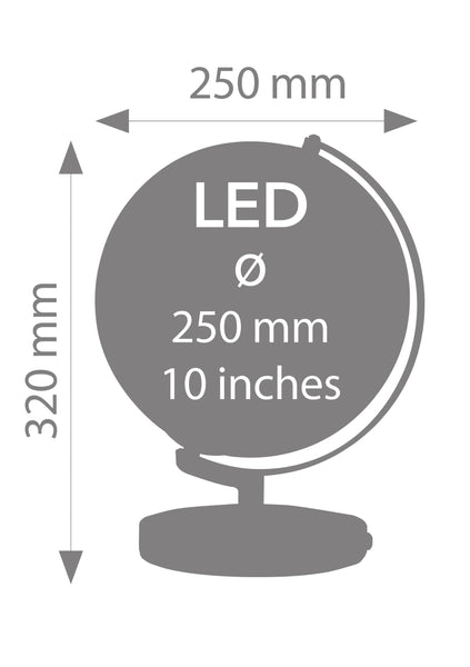 Troika TERRA LIGHT 10-Inch Illuminated Table Globe