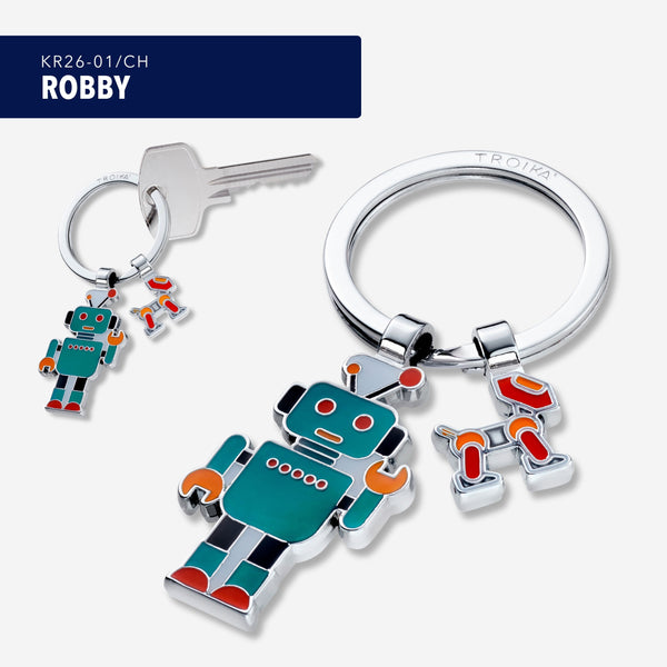 Troika ROBBY Retro Robot  Charm Keychain