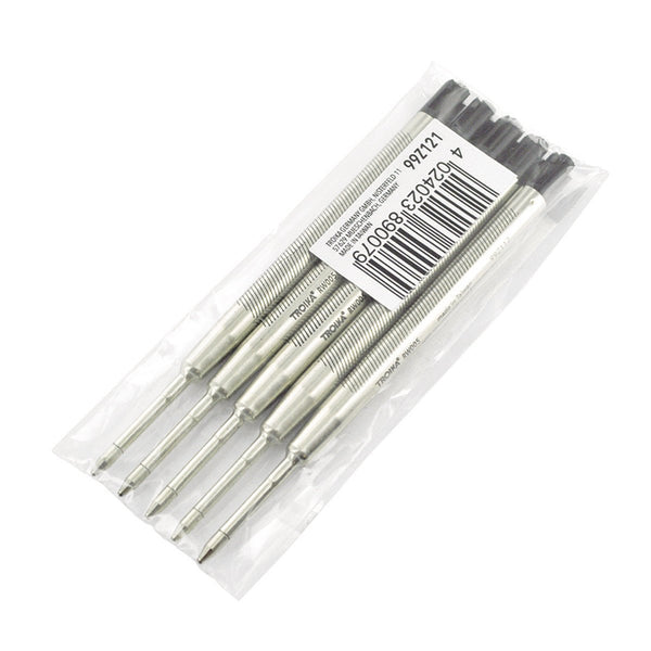 Troika 5 Pack Standard Ballpoint Refill Black Ink - Troikaus.com