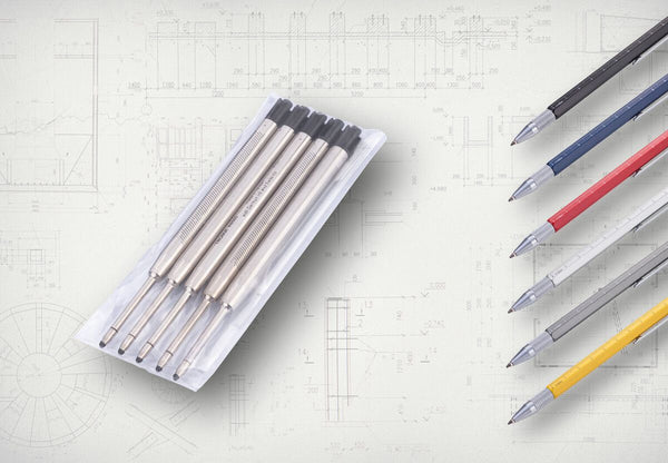 Troika 5 Pack Standard Ballpoint Refill Black Ink