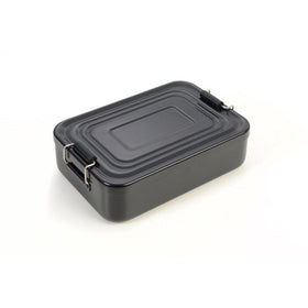 Troika Aluminum Lunch Box with Classic Clip Lock Design Black