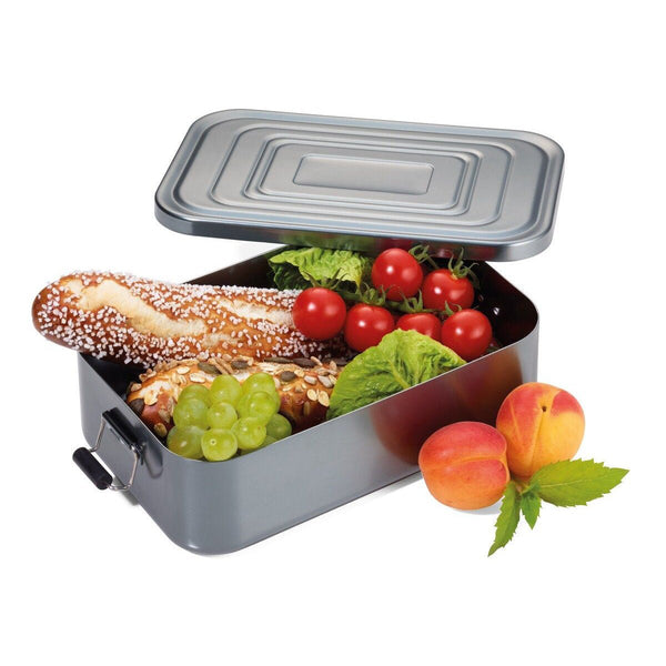 Troika Aluminum Lunch Box with Classic Clip Lock Design Extra Large