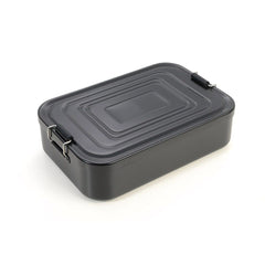 Troika Aluminum Lunch Box XL Classic Clip Lock Design Black