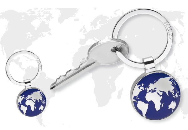 Troika Around the World Globe Charm Keychain