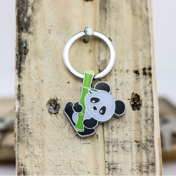 Troika Bamboo Panda Charm Keychain