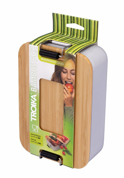 Troika Bambus Lunchbox with Classic Clip Lock Design and Bamboo Lid