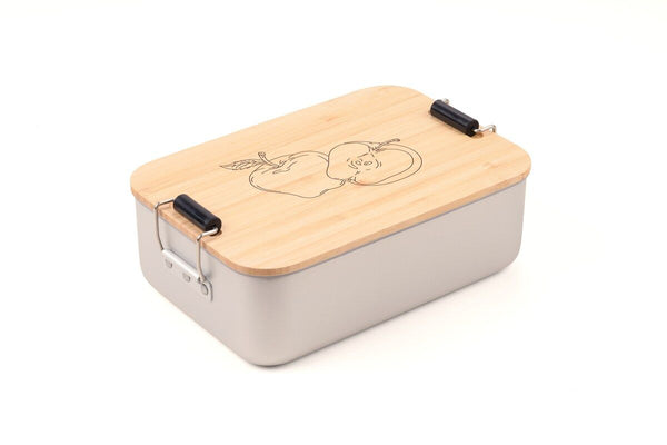 Troika Bambus Lunchbox with Classic Clip Lock Design and Engraved Bamboo Lid