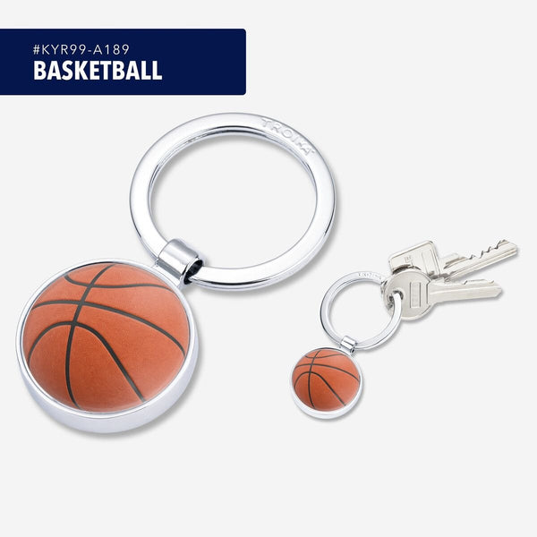 Troika BASKETBALL Keychain – Round Metal Cast Design