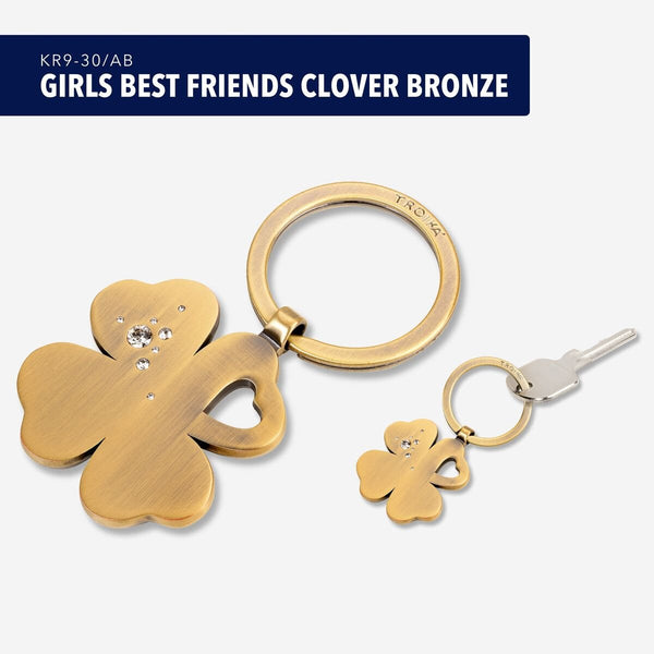 Troika Best Friend Clover Keychain with Swarovski Elements Crystals