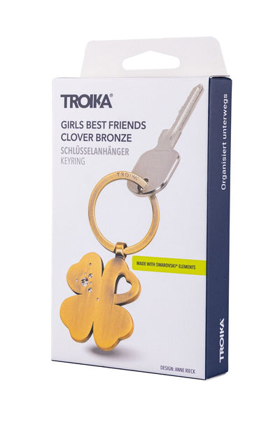 Troika Best Friend Clover Keychain with Swarovski Elements Crystals