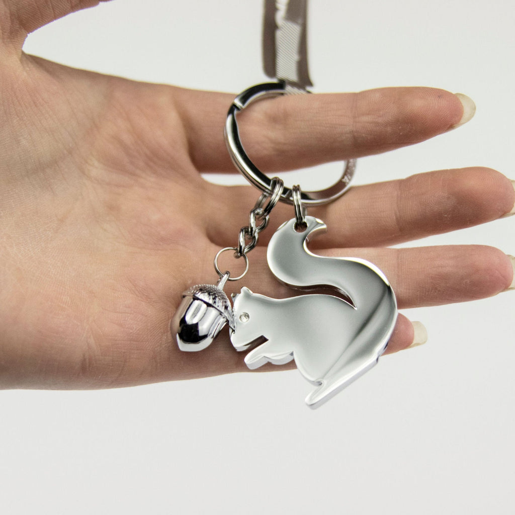 Troika Best Friend Squirrel Charm Keyring with Swarovski