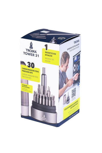 Troika BIT PEN TOWER 31 – Precision Bit Set with Aluminum Stand
