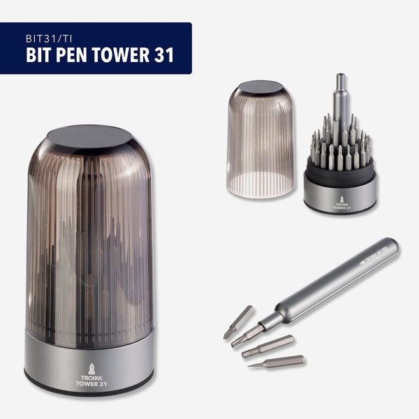 Troika BIT PEN TOWER 31 – Precision Bit Set with Aluminum Stand