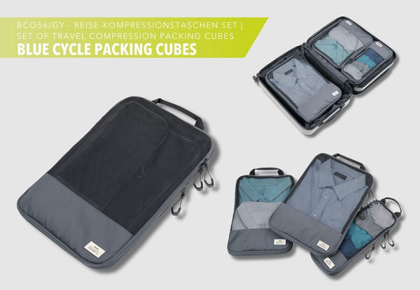 Troika BLUE CYCLE Business Compression Packing Cubes Set of 3