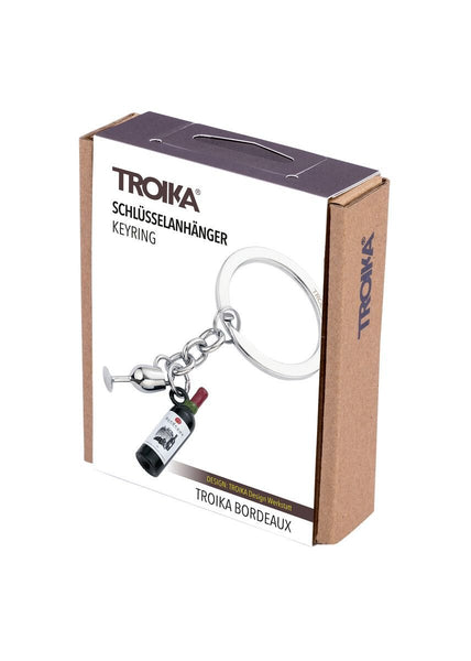 Troika BORDEAUX, Keychain with Wine Bottle and Wineglass Charm