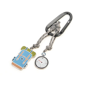 Troika Carabiner Clip Keychain with Backpack and Compass Charms
