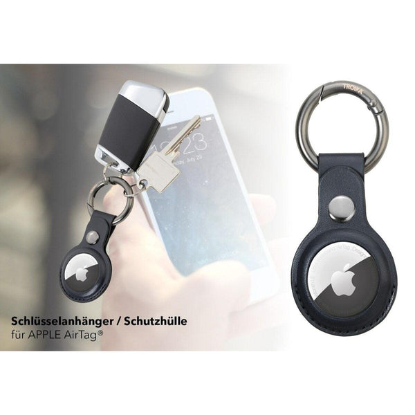Troika Carabiner Ring with AirTag Cover in Black, Yellow, Blue and Red