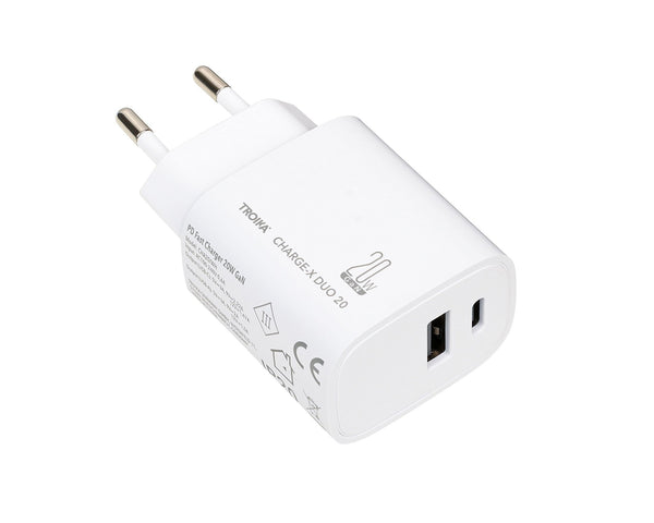 Troika CHARGE-X DUO 20 European Travel Charger