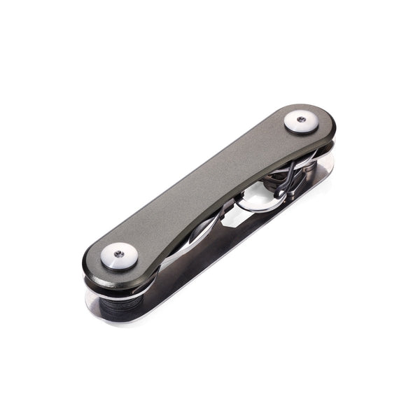 Troika Clever Key Organizer Tool shown with Titanium grey back plate