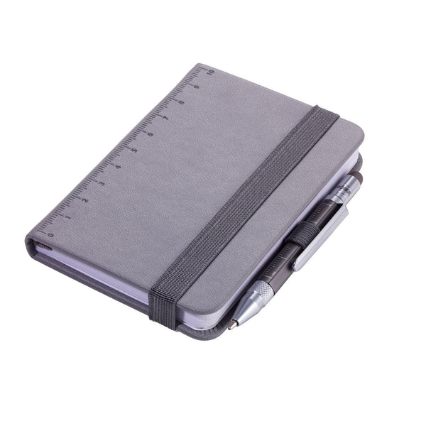 Troika Construction Lilipad and Liliput A7 Mini 3 x 4 Inch Notebook with Mini Pen Grey