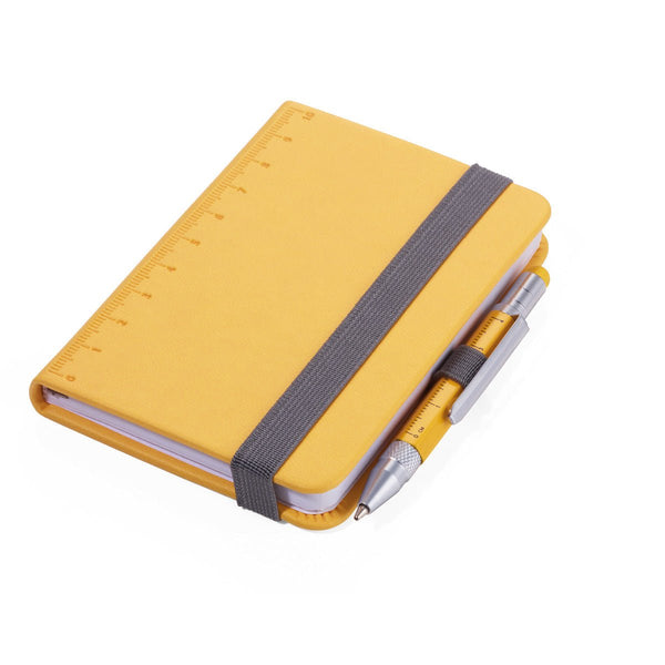 Troika Construction Lilipad and Liliput A7 Mini 3 x 4 Inch Notebook with Mini Tool Pen Yellow