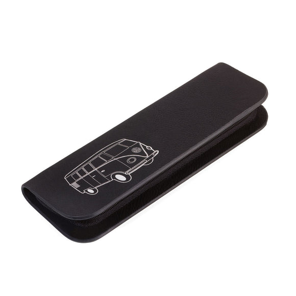 Troika Construction Pen VW T1 Camper Tire Profile Set-Showing Zip around case with vintage VW T1 Camper line drawing
