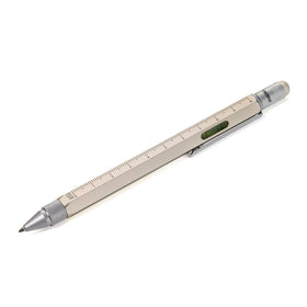 Troika Construction Ballpoint Pen Metallic Gold - Image showing scales, Level and Stylus