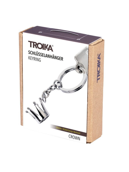 Troika Crown Charm Keychain Chrome
