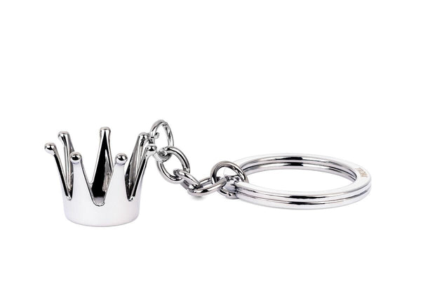 Troika Crown Charm Keychain Chrome