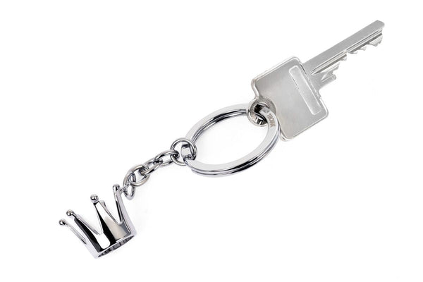 Troika Crown Charm Keychain Chrome