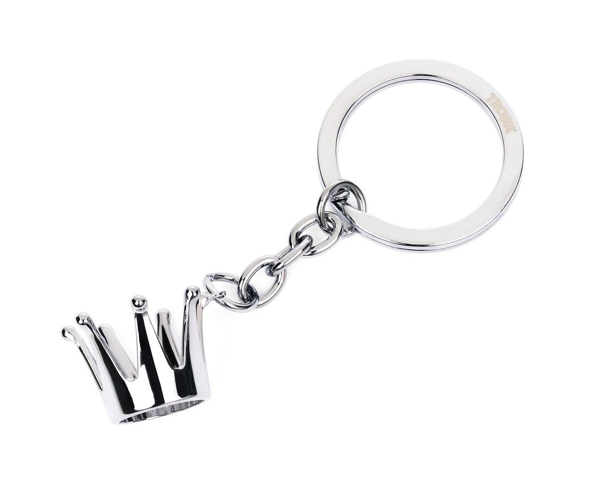 Troika Chromed Metal Crown Charm Fidgiting Keychain Fits Finger Top ...