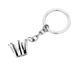 Troika Crown Charm Keychain Chrome