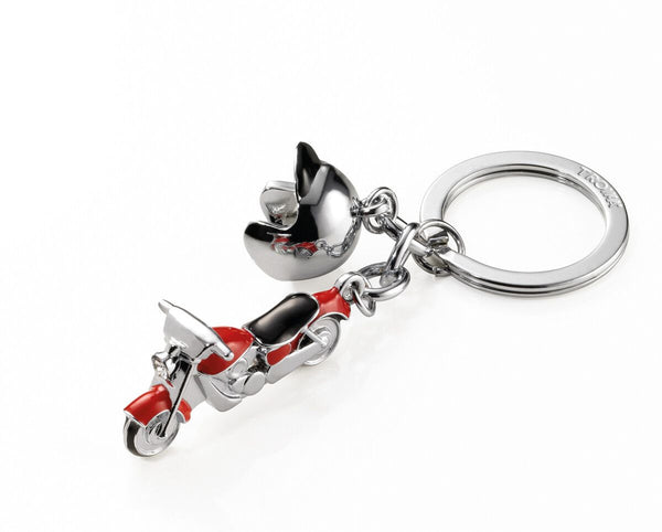 Troika Cruising Motorcycle and Helmet Charm Keychain with  SWAROVSKI® ELEMENTS