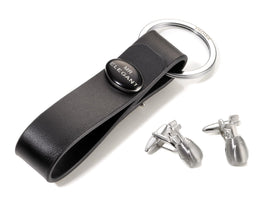Troika Cufflink Set Golf Club Bag with Leather Keychain