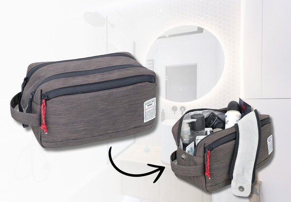 Troika Dopp Kit with Easy Access Double Zipper and Magnetic Closure