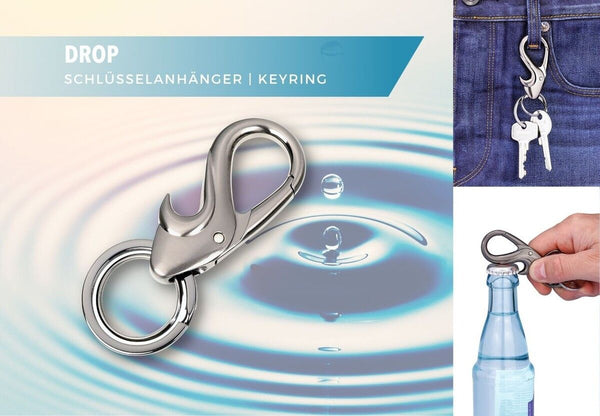 Troika DROP, Carabiner Double Ring Keychain Bottle Opener