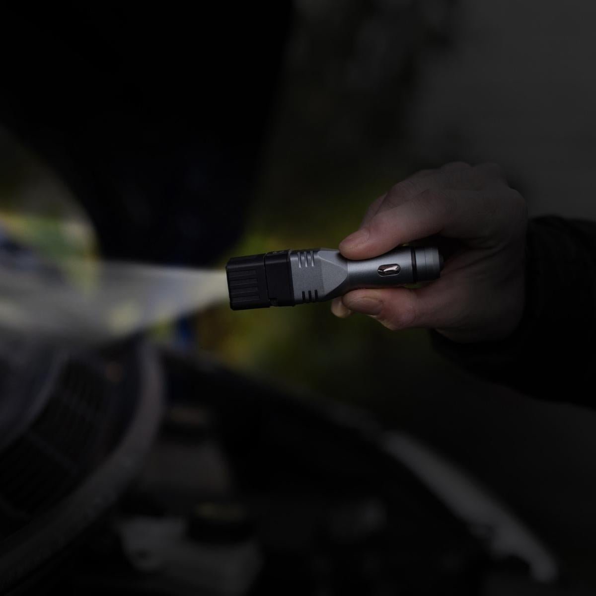 automotive rechargeable flashlight Troika Bendable USB Rechargeable Multi-Function Flashlight Black