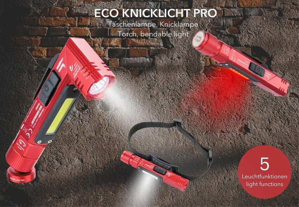 Troika ECO KNICKLICHT, Rechargeable Splash proof LED Light with COB LED Side Light