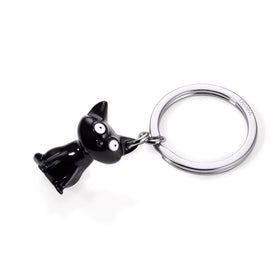 Troika Felix, Keychain with Cat Charm in Black