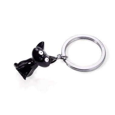 Troika Felix, Keychain with Cat Charm in Black