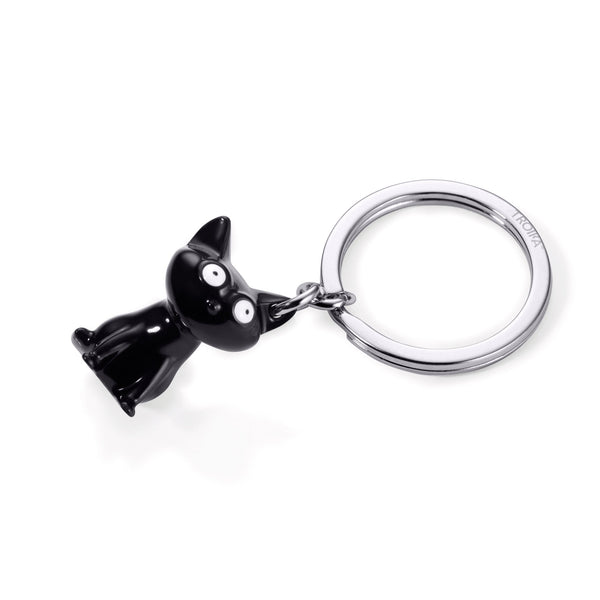 Troika Felix, Keychain with Cat Charm in Black
