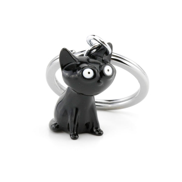 Troika Felix, Keychain with Cat Charm in Black