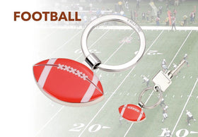 Troika Football Keychain with Enameled American Football Charm