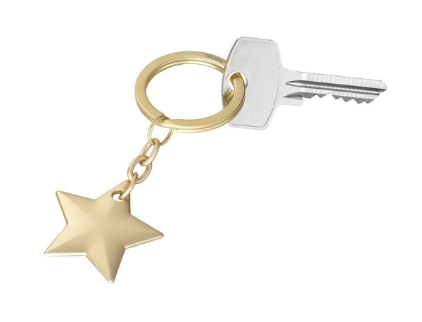 Troika GOLDEN STAR Keychain – Matte Gold Metal Star Design
