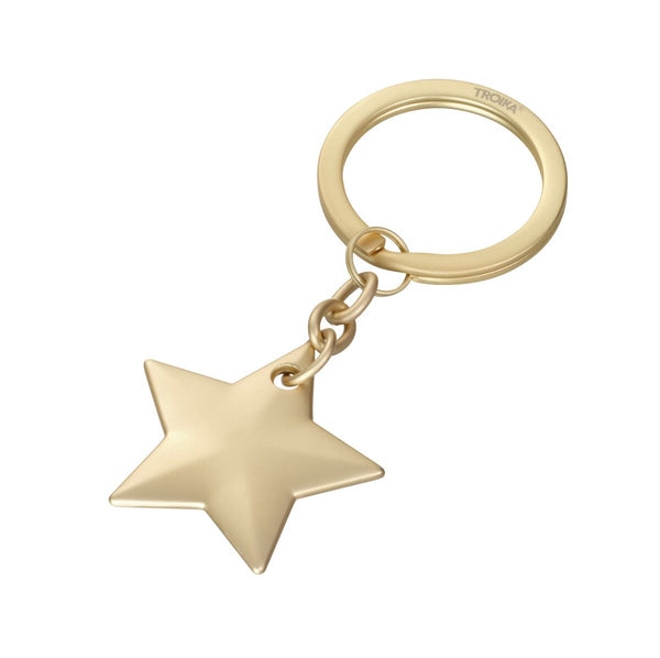 Troika GOLDEN STAR Keychain – Matte Gold Metal Star Design