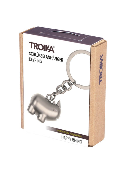 Troika HAPPY RHINO, Rhinoceros Charm Keychain