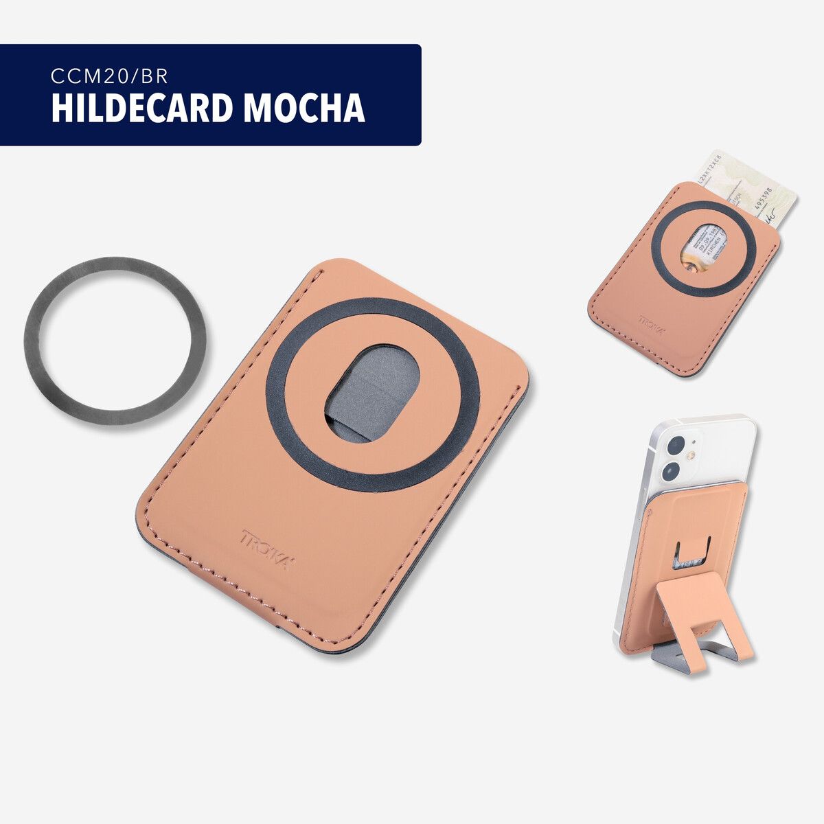 Troika HILDECARD MagSafe iPhone Card Case and Stand Black Troika HILDECARD MagSafe iPhone Card Case and Stand Black