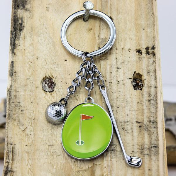 Troika Hole in One Golf-Themed Charm Keychain