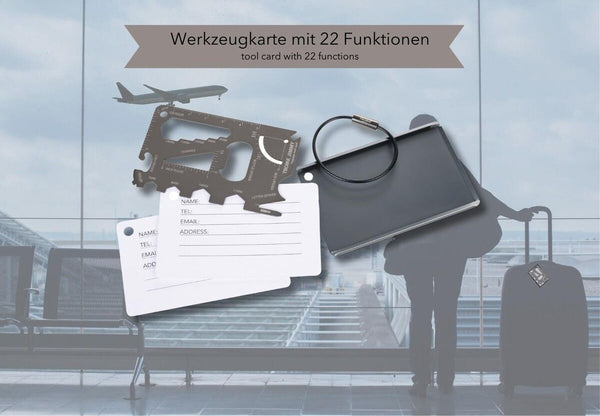 Troika JIMMY Mini Aluminum Luggage Tag and Tool Card